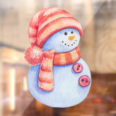 Aquarel geschilderde winter sneeuwman Zakelijk Raamsticker (Vel 2)