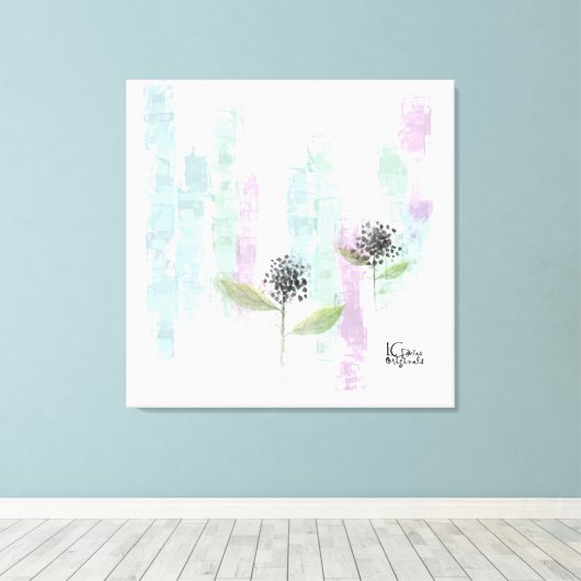 Aquarel gestrekt canvas afdruk (Insitu (Houten vloer))