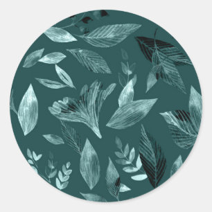 Aquarel gevallen bladeren 10 ronde sticker