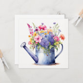 Aquarel Gietkan en Zomerbloemen Kaart (Voorkant / Achterkant in situ)