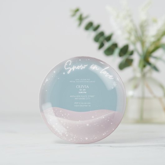 Aquarel Glittersneeuw in liefde vrijgezellenfeest Kaart (Staand voorkant)