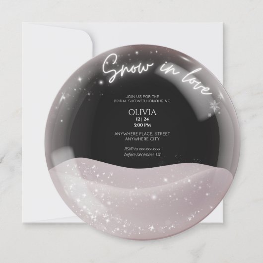 Aquarel Glittersneeuw in liefde vrijgezellenfeest Kaart (Voorkant)