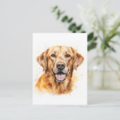Aquarel Golden Labrador Retriever Hond Briefkaart (Staand voorkant)