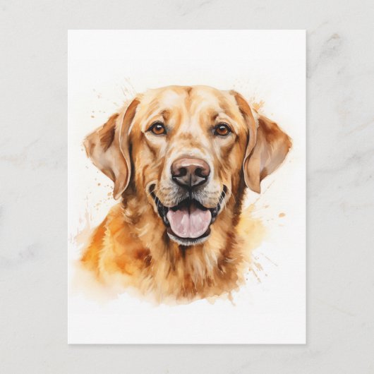 Aquarel Golden Labrador Retriever Hond Briefkaart (Voorkant)