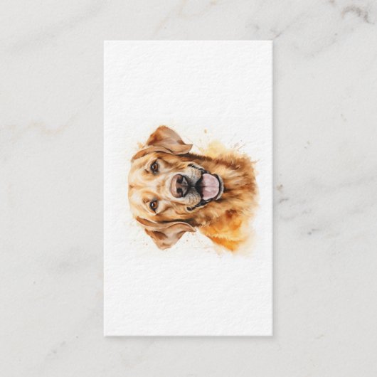 Aquarel Golden Labrador Retriever Hond Visitekaartje (Voorkant)