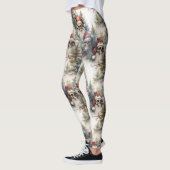 Aquarel Gotische Kerstschedels Gothmas Leggings (Links)