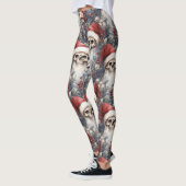 Aquarel Gotische Kerstschedels in Santa Hats Leggings (Links)