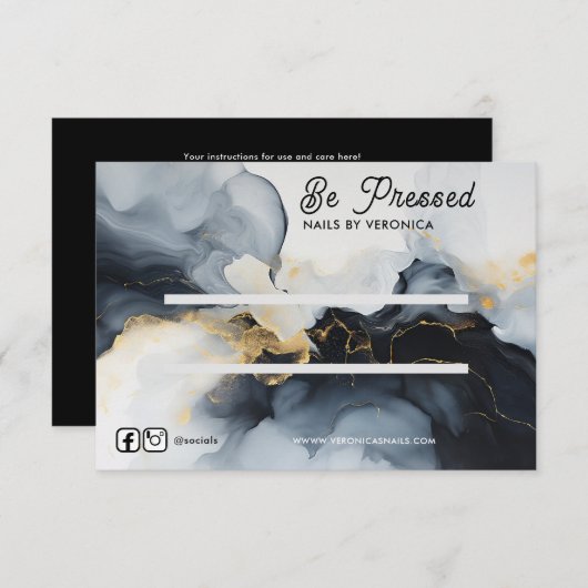 Aquarel Goud Chique Pers Op Nail Display Kaart (Voorkant / Achterkant)