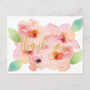 Aquarel Goud Dankjewel Kaart
