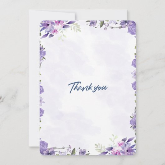 Aquarel Goud & Paars Uitnodiging (Achterkant)