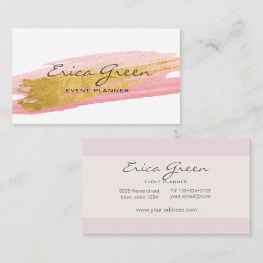 aquarel goud visitekaartje (Voorkant / Achterkant)