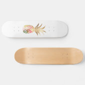 Aquarel Gouden Ananas Skateboard (Horizontaal)