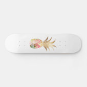 Aquarel Gouden Ananas Skateboard (Horizontaal)