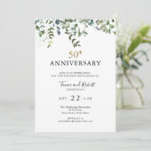 Aquarel Groen 50-jarig Huwelijksjubileum Kaart (Staand voorkant)