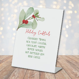 Aquarel Groen Achtergrond Kerst Bar Voetstuk Bord Reclamebord Met Voetstuk