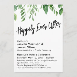 Aquarel Groen Blad Handgeschreven Gelukkig Voor Al Kaart