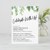 Aquarel Groen Blad Handgeschreven Vier Ons Mee Kaart (Staand voorkant)