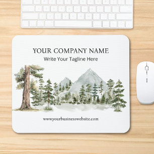 Aquarel Groen Bos Natuur Buiten Zakelijk Muismat