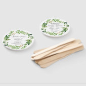 Aquarel groen bruiloft ceremonie programma handwaaier (Niet-gemonteerd)