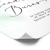 Aquarel Groen Deze Kaars Brandt Herdenkingsbord Poster (Hoek)