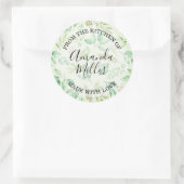 Aquarel Groen FROM THE KITCHEN Ronde Sticker (Tas)