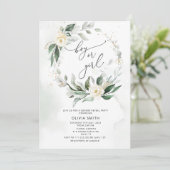 Aquarel groen gender reveal uitnodiging (Staand voorkant)