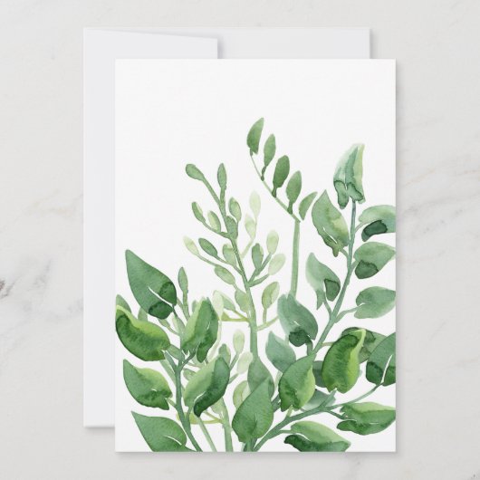 Aquarel Groen Geweest We Zijn Getrouwd! Viering Kaart (Achterkant)