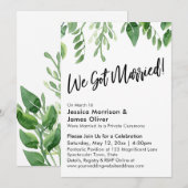Aquarel Groen Geweest We Zijn Getrouwd! Viering Kaart (Voorkant / Achterkant)