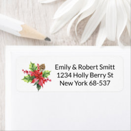 Aquarel groen voor Kerstmis Etiket