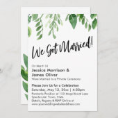 Aquarel Groen We Zijn Getrouwd! Viering Kaart (Voorkant / Achterkant)