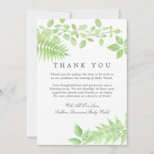 Aquarel Groene Baby Shower Dank Je Bedankkaart