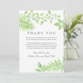 Aquarel Groene Baby Shower Dank Je Bedankkaart (Staand voorkant)