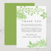 Aquarel Groene Baby Shower Dank Je Bedankkaart (Voorkant / Achterkant)