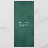 Aquarel Groene Dennenappel Winter Huwelijk Menu (Achterkant)