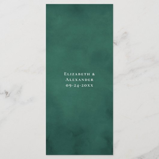 Aquarel Groene Dennenappel Winter Huwelijk Menu (Achterkant)