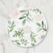 Aquarel Groene en Witte Bloem Dank Je Bedankjes Labels (Achterkant)