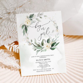 Aquarel groene gender reveal uitnodiging