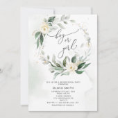 Aquarel groene gender reveal uitnodiging (Voorkant)