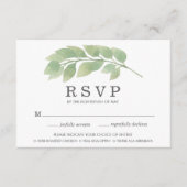 Aquarel Groene Huwelijksmaal Keuze RSVP Kaart (Voorkant)