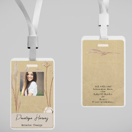 Aquarel Groene Interieurontwerp Kraft Papier Badge