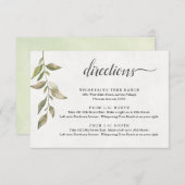 Aquarel Groene Richting Bijlagekaart Informatiekaartje (Voorkant / Achterkant)