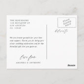 Aquarel Groene Trouwfoto Bedankt Briefkaart (Achterkant)