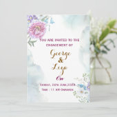 Aquarel Groene Verlovingsuitnodiging Kaart (Staand voorkant)