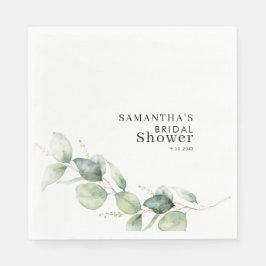 Aquarel Groenery Aquarel Bruiloftsfeest Papier Servet