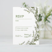 Aquarel Groenery RSVP Kaart Uitnodiging (Staand voorkant)