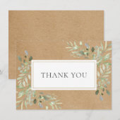 Aquarel Groenery Rustieke Kraft Bedankt (Voorkant / Achterkant)