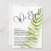 Aquarel Groenery We Eloped! Na de bruiloft Kaart (Voorkant)