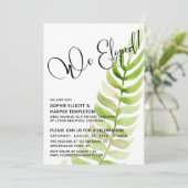 Aquarel Groenery We Eloped! Na de bruiloft Kaart (Staand voorkant)