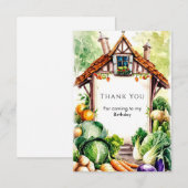 Aquarel Groenten Boerenmarkt Verjaardag Bedankkaart (Voorkant / Achterkant)