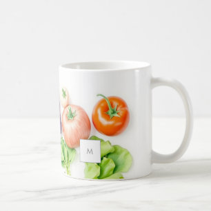 Aquarel groenten groente patroon gemerkt koffiemok